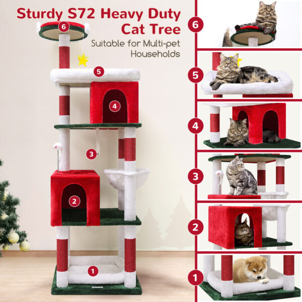 72 Inch Christmas Cat Climbing Rack - Image 8