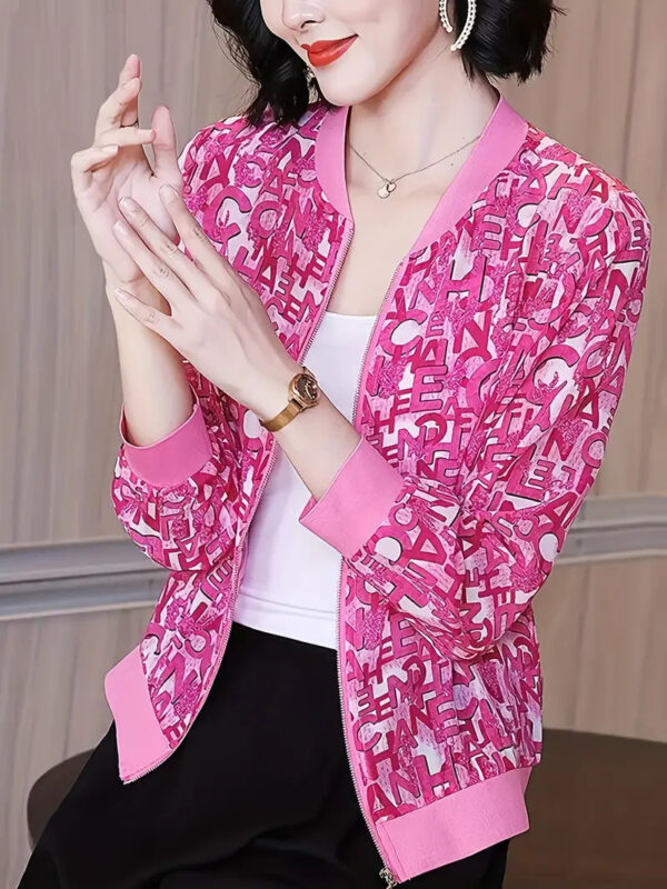 Zipper Jacket Small Thin Long-sleeved Top Colorful Printing - Image 4