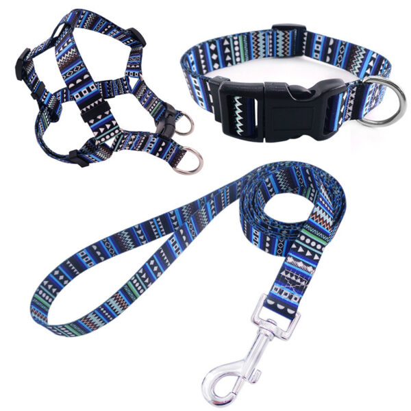 Pet Printing Collar Rope Chest Strap Traction Three-piece Set - Image 10