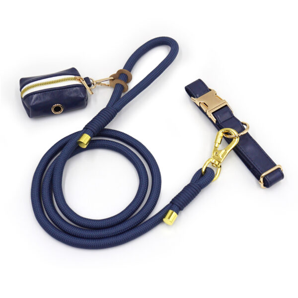 New Leather Hand-woven Round Rope Strong Dog Rope Leash - Image 3