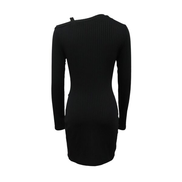 Ladies' Fashion Trend Asymmetrical High Neck Top, Casual Business Versatile, Solid Color Long Sleeved Clothes - Image 3