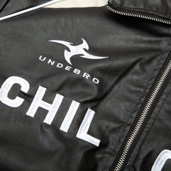 Loose American Couple Embroidered Motorcycle PU Jacket - Image 5