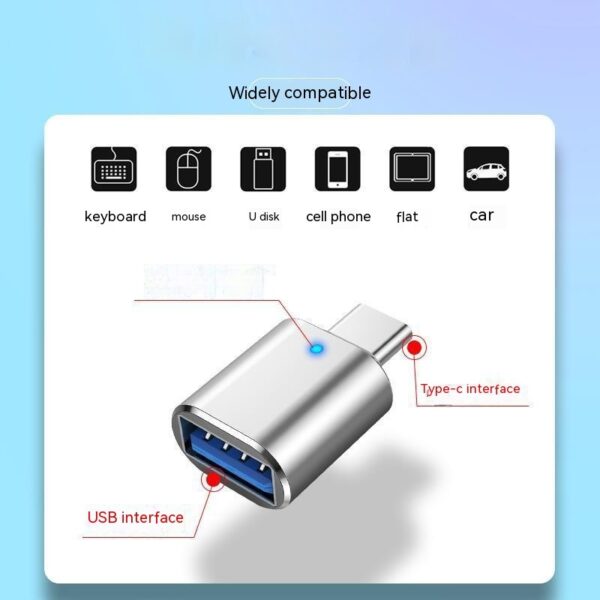 Type-c To Usb30 USB With Indicator Light Mobile Phone Mouse Keyboard Sound Card Car Charger OTG Adapter - Image 10