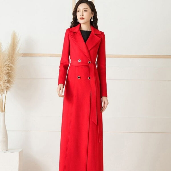 Woolen Double-breasted Elegant Cashmere Coat - Image 2