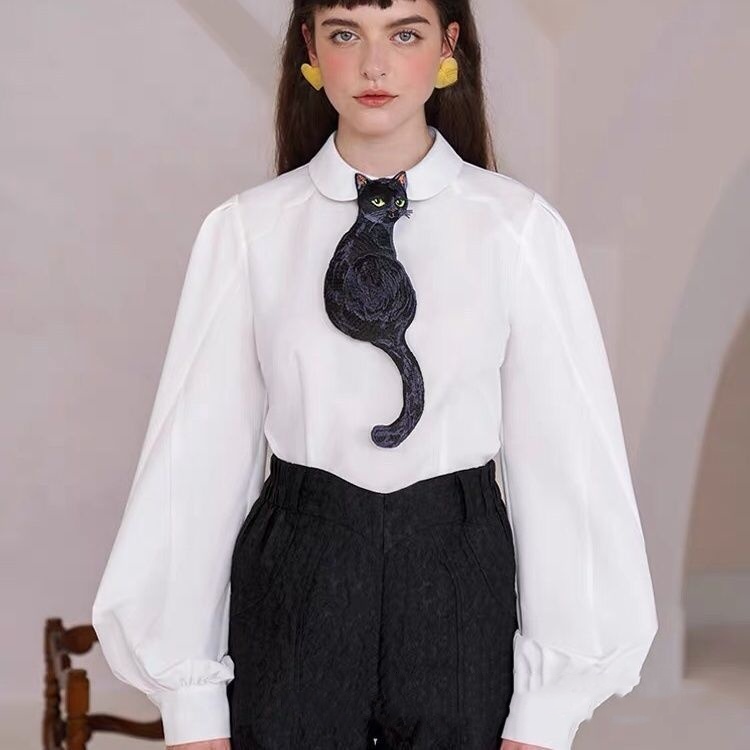 Tie Women's Black Cat Retro Minority Bow Tie - Image 6