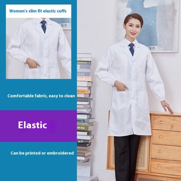 Long Sleeve Lab White Coat Men And Women - Image 6