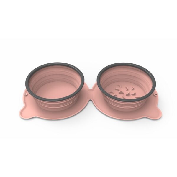 Portable Silicone Double Dog Food Bowls Foldable Non-Slip Cat Bowl Pet Travel Anti-Choking Feeding Bowl Outdoor - Image 10