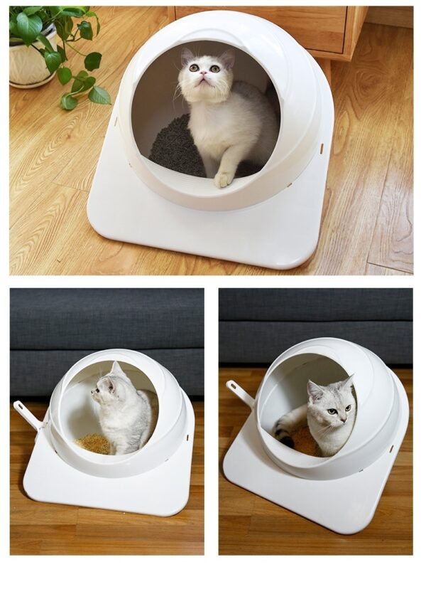 Litter Box Large Fully Enclosed Cat Litter Basin Deodorant - Image 3
