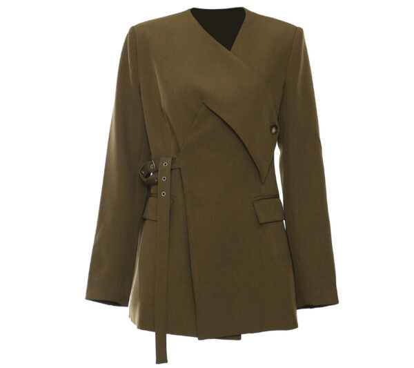 Irregular Cutting Heavy Industry Corns Waist-tight Suit Jacket - Image 4