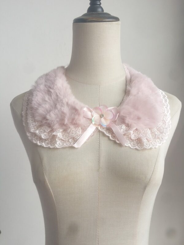 Versatile Lace With Lace And Cute Fur Collar - Image 6