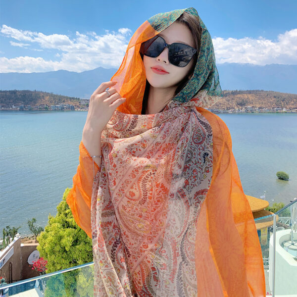 Desert Versatility For Traveling Sun Protection Toe Cap Silk Scarf - Image 3