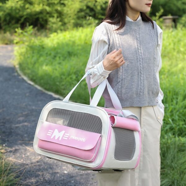 Cat Bag Portable Portable Crossbody Shoulder Pet Travel Breathable Large Capacity Cat Diaper Bag - Image 8