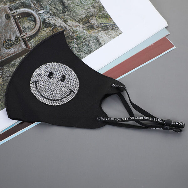 Rhinestone Smiley Butterfly Pattern Sun Block And Dustproof Mask - Image 10