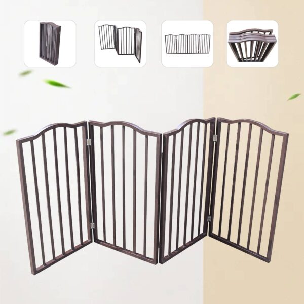 Pet Gate,Dog Gate For Doorways,Stairs Or House,standing, Folding,Arc Wooden - Image 8