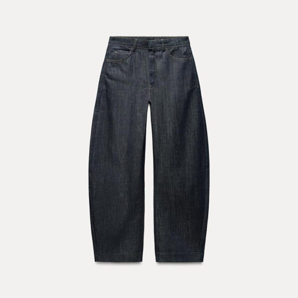 Dark Blue Temperament Waist-controlled Hong Kong Style Denim Suit - Image 4