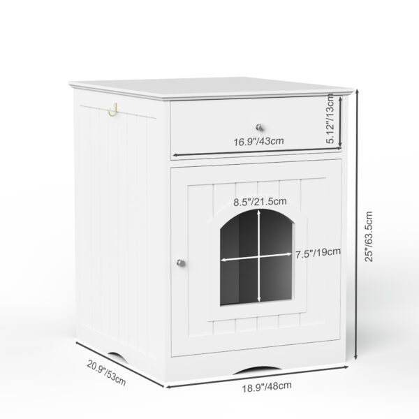 Wooden Pet House Litter Box Fence With Drawers - Image 6