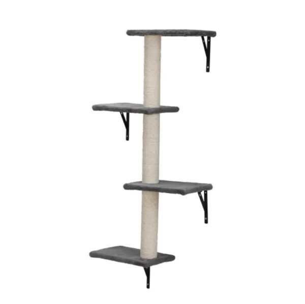 5 Pcs Wall Mounted Cat Climber Set  Floating Cat Shelves And Perches  Cat Activity Tree With Scratching Posts  Modern Cat Furniture - Image 9
