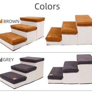 Small Dog Stairs - Pet Stairs For Couch And High Beds, Folding Steps, Pet Toy Storage, Cat Stairs For Bed-Allows Your Pets Easy Instant Access To Your Sofa Or Bedside