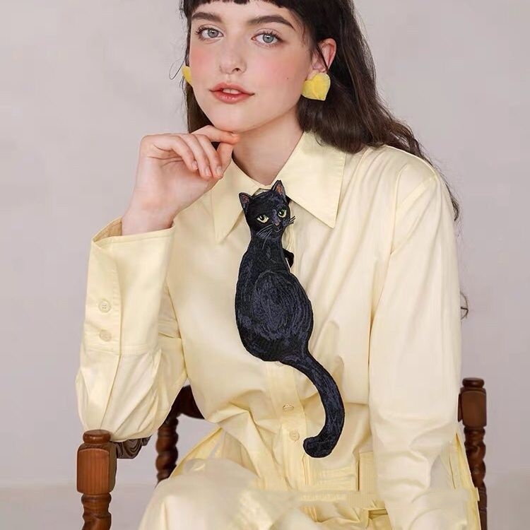 Tie Women's Black Cat Retro Minority Bow Tie - Image 4