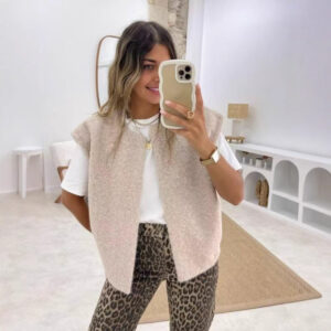 V-neck Double-sided Hand-stitched Wool Overcoat Vest
