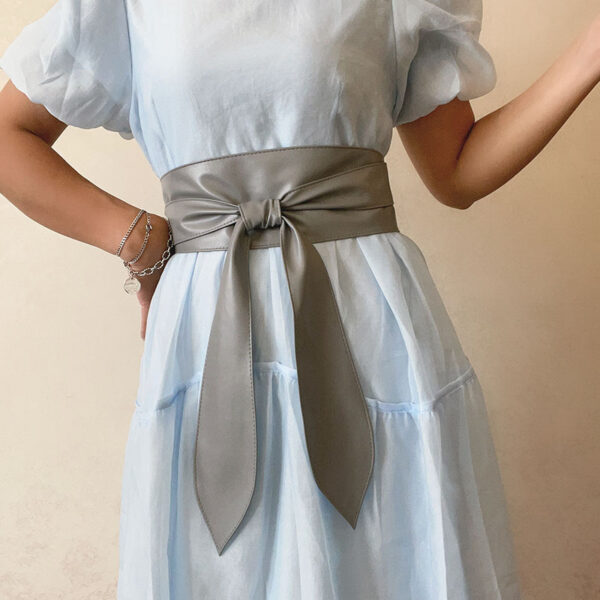 PU Wide Belt Coat Decoration Bandage Waist Seal With Dress - Image 5