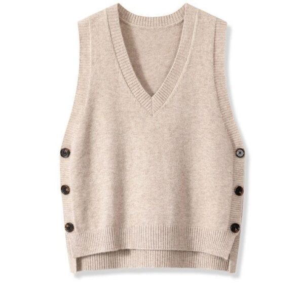 European And American Retro V-neck Knitted Vest Women's Spring Autumn Outerwear - Image 9