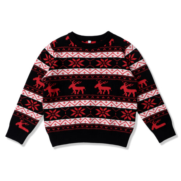 Women's Christmas Round Neck Loose Long Sleeves Sweater - Image 5
