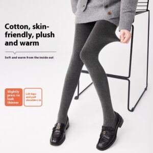 Winter Fleece-lined Thick Solid Color Pressure Slim Looking Socks Warm Foot Silk Stockings Women