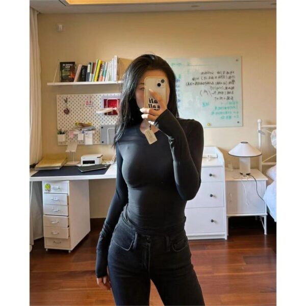 Shoulder Modal Stretch Tight Sports Long Sleeve - Image 3