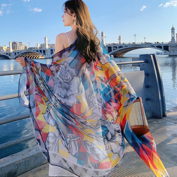 Beach Travel Long Outer Match Shawl - Image 3