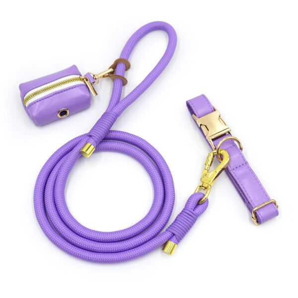 New Leather Hand-woven Round Rope Strong Dog Rope Leash - Image 4