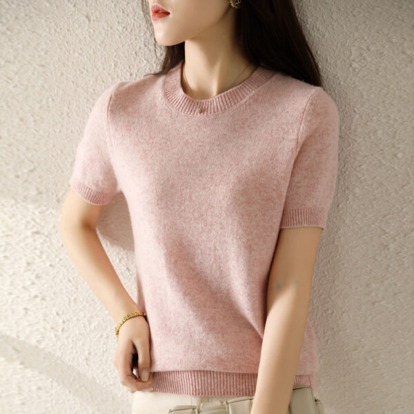 Slim-fitting Simple Bottoming Needle Sweater Top Round Neck Trend - Image 10