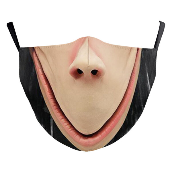 Halloween Carnival Digital Printing Funny Clown Face Double Layer Dust Mask - Image 5