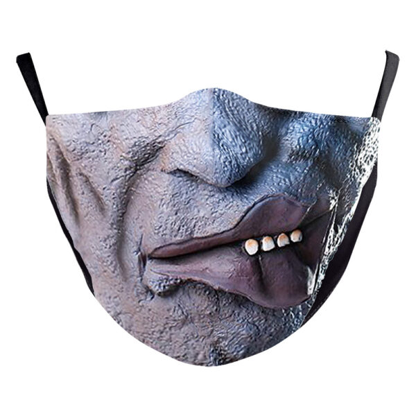 Halloween Digital Printing Funny Horror Face Double Layer Dust Mask - Image 5