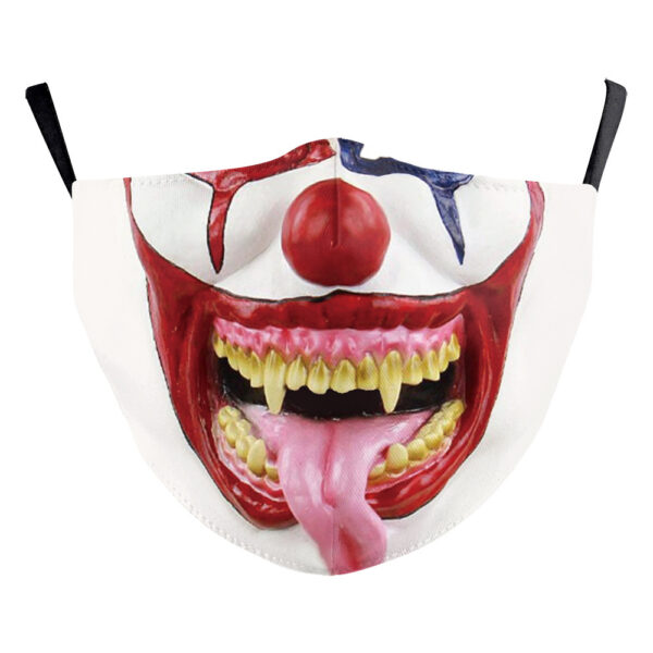 Halloween Digital Printing Funny Horror Face Double Layer Dust Mask - Image 10