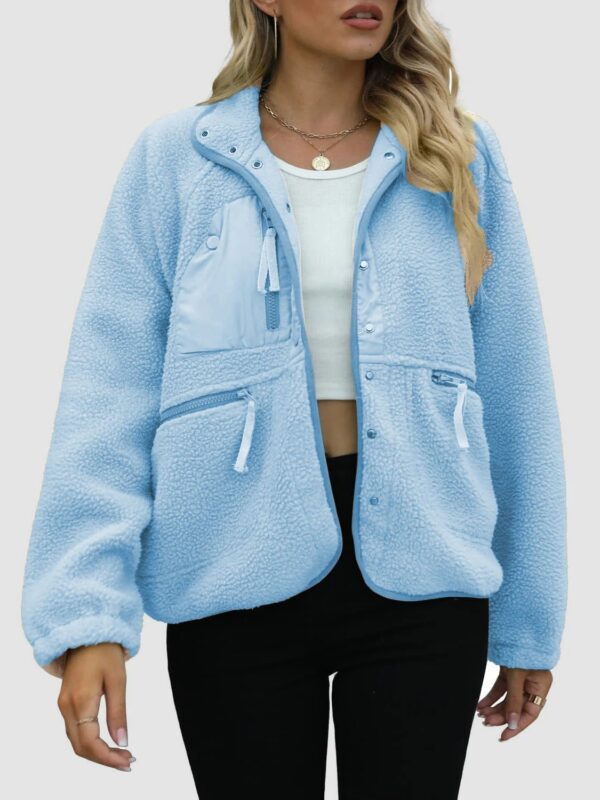 Short Cardigan Plush Jacket Lamb Wool Coat - Image 5
