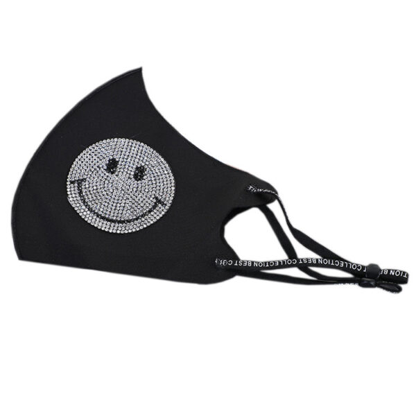 Rhinestone Smiley Butterfly Pattern Sun Block And Dustproof Mask - Image 2