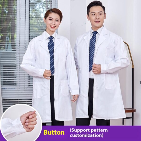 Long Sleeve Lab White Coat Men And Women - Image 2