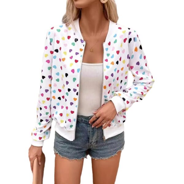 Zipper Jacket Small Thin Long-sleeved Top Colorful Printing - Image 2