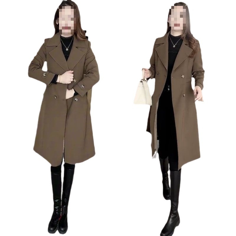 High-grade Fleece Thick Trench Coat Coat Western Style Slimming - Image 2