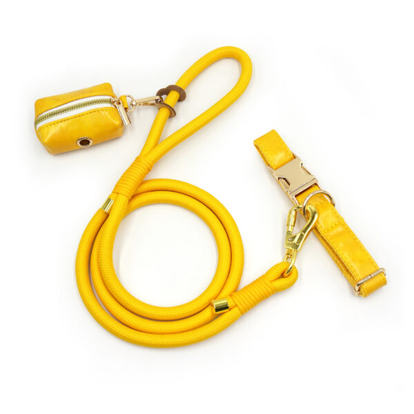 New Leather Hand-woven Round Rope Strong Dog Rope Leash - Image 5