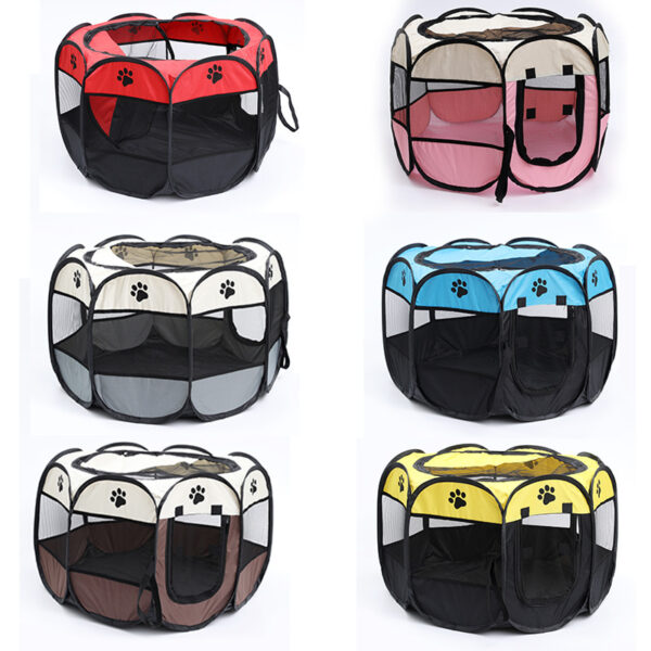 Octagonal Cage Fence Pet Cloth Tent Easy Storage Cat Nest - Image 4