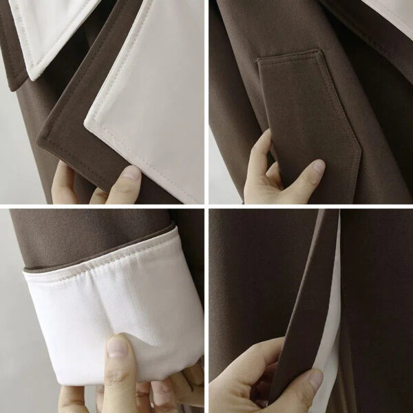 Double-layer Collar Fake Two-piece Long Sleeve Coat Overcoat - Image 4