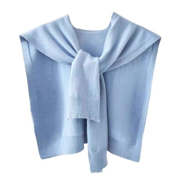 Shoulder Pad Waistcoat Wool Scarf - Image 2