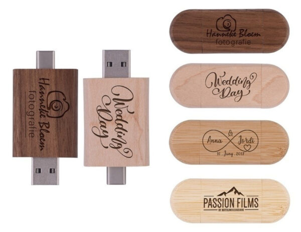 Maple Box Carved Wooden 2 In 1 Mobile Phone U-disk TYPE-C - Image 7