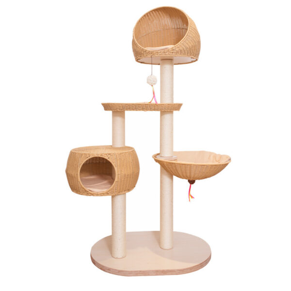 Integrated Multi Layer Solid Wood Cat Tree - Image 4