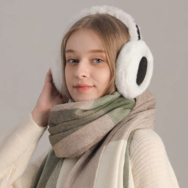 Cute Warm Plush Earmuff Scarf Gloves - Image 3