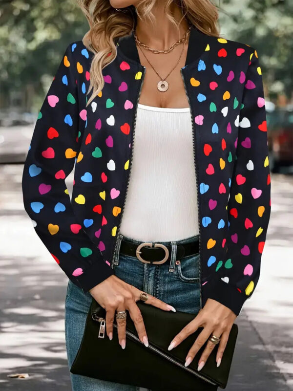 Zipper Jacket Small Thin Long-sleeved Top Colorful Printing - Image 7