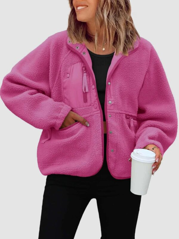 Short Cardigan Plush Jacket Lamb Wool Coat - Image 3