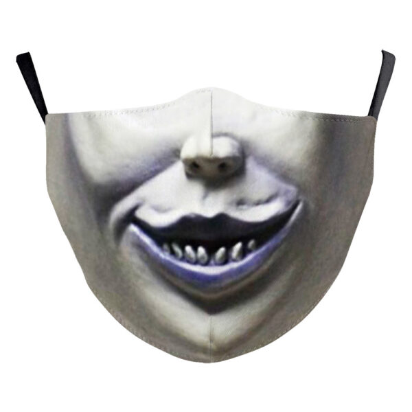 Halloween Carnival Digital Printing Funny Clown Face Double Layer Dust Mask - Image 7